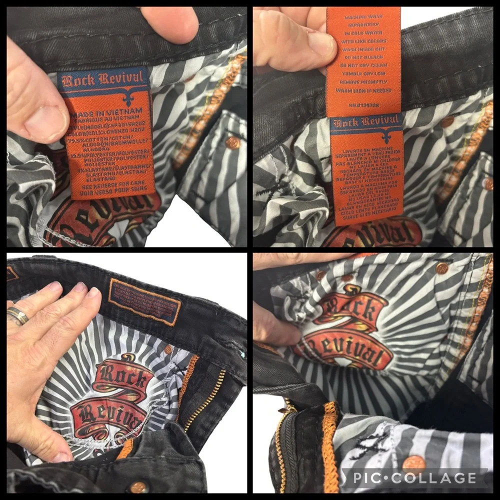 Rock Revival Distressed Black Denim Shorts – Men’s Sz 31